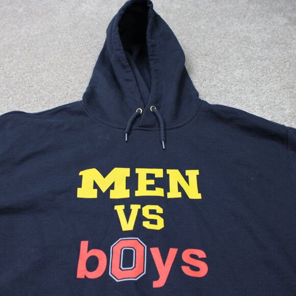 Carhartt Barstool Michigan Ohio State Hoodie Mens XL Blue Men vs Boys Sweatshirt - Picture 4 of 15